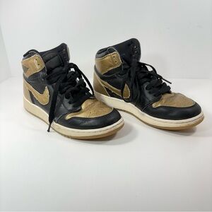 Nike Air Jordan 1 Retro High OG GS Youth 6 Y FD1437-071 Black/Metallic Gold